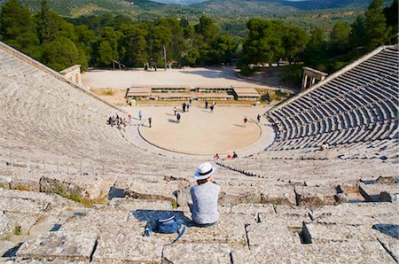 Ancient theatre, Epidaurus, Peloponnese, Greece, Europe Foto de stock - Con derechos protegidos, Código: 841-05796354
