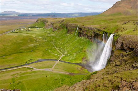 seljalandsfoss waterfall - Seljalandsfoss Waterfall, Iceland, Polar Regions Fotografie stock - Rights-Managed, Codice: 841-05796378