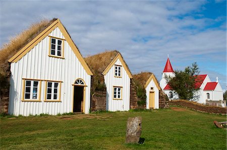 Traditional farm of Glaumbaer around Varmahlid, Iceland, Polar Regions Stock Photo - Rights-Managed, Code: 841-05796385