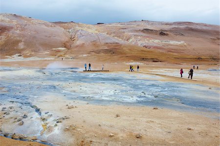 Hverir geothermischen Feldern am Fuße des Berges Namafjall, Myvatn See Gebiet, Island, Polarregionen Stockbilder - Lizenzpflichtiges, Bildnummer: 841-05796396