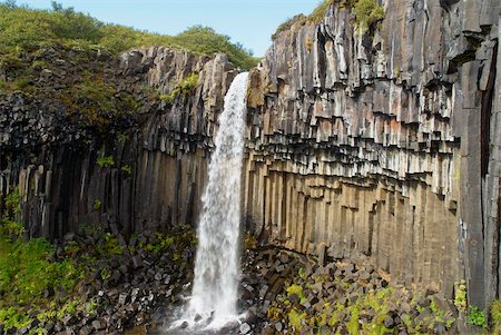 svartifoss waterfall - Svartifoss waterfall, Skaftafell, Iceland, polar Regions Foto de stock - Con derechos protegidos, Código: 841-05796398