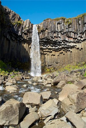 svartifoss waterfall - Svartifoss cascade, Skaftafell, Islande, les régions polaires Photographie de stock - Rights-Managed, Code: 841-05796392