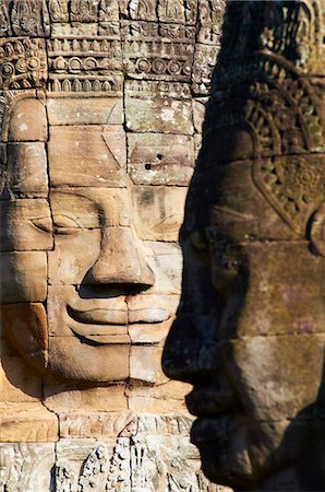 Détail de la sculpture, le temple du Bayon, datant du 13ème siècle, Angkor, patrimoine mondial de l'UNESCO, Siem Reap, Cambodge, Indochine, Asie du sud-est, Asie Photographie de stock - Rights-Managed, Code: 841-05796427