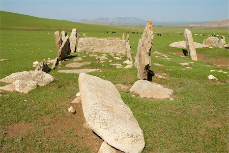 stele - Archaeological stele with deer carving, Ovorkhangai province, Mongolia, Central Asia, Asia Foto de stock - Con derechos protegidos, Código: 841-05796532