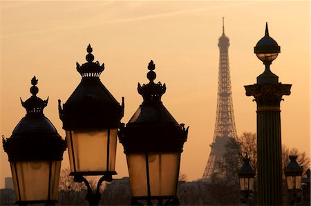 eiffel dusk - Place de la Concorde and Eiffel Tower, Paris, France, Europe Stock Photo - Rights-Managed, Code: 841-05796559