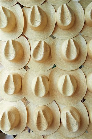 straw hat nobody - Panama hats for sale, Campeche, Mexico, North America Stock Photo - Rights-Managed, Code: 841-05796640