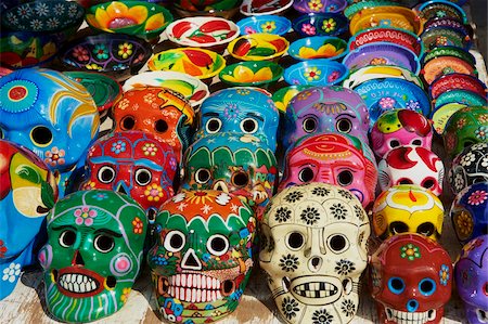 souvenires recuerdos - Handicrafts, masks for sale, Cancun, Quintana Roo, Mexico, North America Foto de stock - Con derechos protegidos, Código: 841-05796664