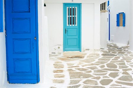 Portes et fenêtres, Chora, Mykonos town, Mykonos, Cyclades, îles grecques, Grèce, Europe Photographie de stock - Rights-Managed, Code: 841-05796721