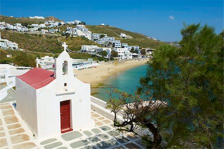 Agios Stefanos, Orthodox chapel near the beach, Chora, Mykonos Town, Mykonos, Cyclades, Greek Islands, Greece, Europe Foto de stock - Con derechos protegidos, Código: 841-05796723