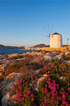 Windmill near the harbour, Parikia (Hora), Paros Island, Cyclades, Greek Islands, Greece, Europe Stock Photo - Rights-Managed, Code: 841-05796767