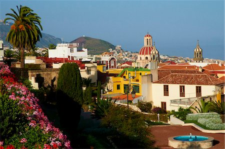 Église et la ville, La Orotava, Tenerife, Canaries îles, Espagne, Europe Photographie de stock - Rights-Managed, Code: 841-05796783