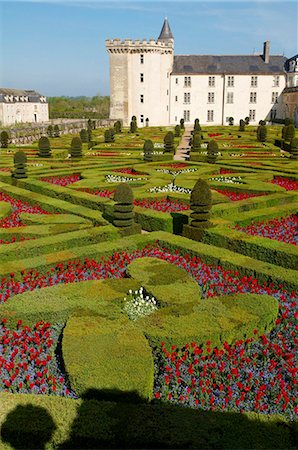 Chateau de Villandry and garden, UNESCO World Heritage Site, Loire Valley, Indre et Loire, France, Europe Foto de stock - Con derechos protegidos, Código: 841-05796813
