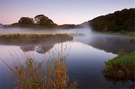 fog reflection - Lake District scene near Elterwater, Lake District National Park, Cumbria, England, United Kingdom, Europe Stock Photo - Rights-Managed, Code: 841-05796835