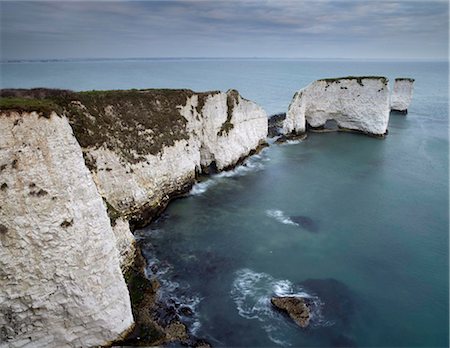 stack (rock formation) - The beautiful cliffs and sea stacks of Old Harry Rocks, Jurassic Coast, UNESCO World heritage Site, Dorset, England, United Kingdom, Europe Stock Photo - Rights-Managed, Code: 841-05796955