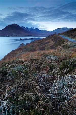 A view across Loch Ainort and the Cuillin mountains from the Moll Road, Isle of Skye, Scotland, United Kingdom, Europe Stock Photo - Rights-Managed, Code: 841-05796966