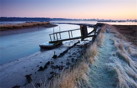 estuary - A frozen March morning at Blythburgh estuary, Suffolk, England, United Kingdom, Europe Stock Photo - Rights-Managed, Code: 841-05796982