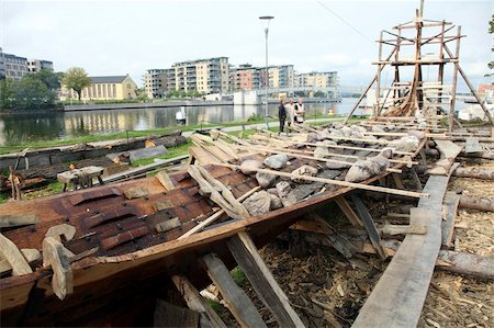 schiffbau - Replikat des Oseberg Wikinger-Schiff im Bau in Tønsberg, Süd-Norwegen, Skandinavien, Europa Stockbilder - Lizenzpflichtiges, Bildnummer: 841-05845751