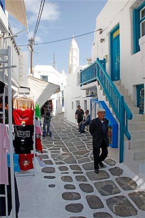 Mykonos town, Mykonos, Cyclades Islands, Greek Islands, Greece, Europe Foto de stock - Direito Controlado, Número: 841-05845909