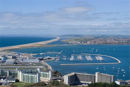 portland - Blick auf Chesil Strand von Hügelspitze der Isle of Portland, Dorset, England, Vereinigtes Königreich, Europa Stockbilder - Lizenzpflichtiges, Bildnummer: 841-05846131