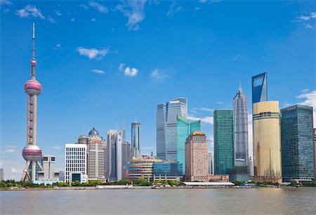 shanghai not people - Skyline with Oriental Pearl Tower and Pudong skyscrapers, Shanghai, China, Asia Stock Photo - Rights-Managed, Code: 841-05846170