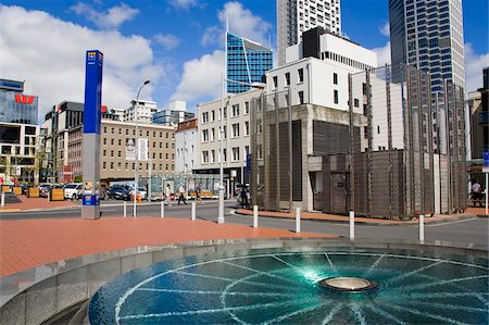 Fountain at Britomart Transport Centre, Taku Square, Central Business District, Auckland, North Island, New Zealand, Pacific Foto de stock - Direito Controlado, Número: 841-05846216