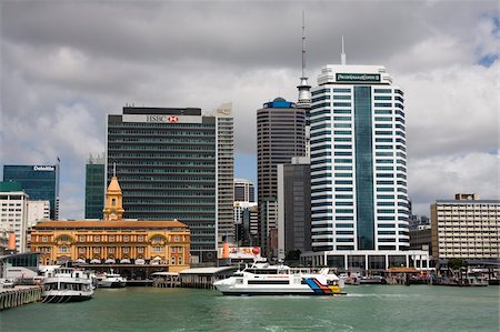 Skyline von Waitemata Harbour, Auckland, Nordinsel, Neuseeland, Pazifik betrachtet Stockbilder - Lizenzpflichtiges, Bildnummer: 841-05846220