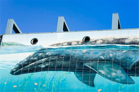 Tile mural on the Wyland Gallery, Laguna Beach, Orange County, California, United States of America, North America Stock Photo - Rights-Managed, Code: 841-05846304