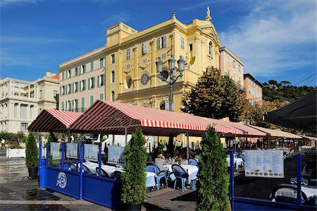 Place Charles Felix, Cours Saleya market and restaurant area, old town, Nice, Alpes Maritimes, Provence, Cote d'Azur, French Riviera, France, Europe Stock Photo - Rights-Managed, Code: 841-05846387