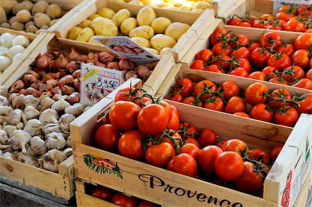 french riviera - Fruit and vegatable stall on a market, St. Tropez, Var, Provence, Cote d'Azur, France, Europe Stock Photo - Rights-Managed, Code: 841-05846398