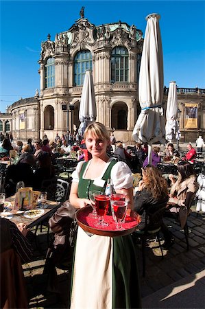 europe waiter - Square outside the Rampart Pavilion of the Zwinger Palace, Dresden, Saxony, Germany, Europe Stock Photo - Rights-Managed, Code: 841-05846405