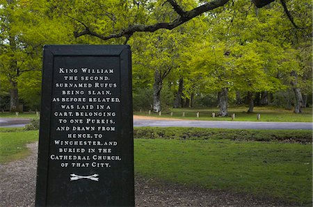 Die Rufus Stone in den New Forest National Park, Website des Todes von König William II im Jahre 1100 nach erschossen mit einem Pfeil, Stoney Cross, Hampshire, England, Vereinigtes Königreich, Europa Stockbilder - Lizenzpflichtiges, Bildnummer: 841-05846413