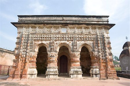Temple de Krishna Chadraji, construit en brique en 1755, au plus tard le Kalna complexe, Kalna, West Bengal, Inde, Asie Photographie de stock - Rights-Managed, Code: 841-05846626