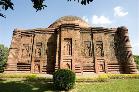 Beautiful red brick late 15th century Lattan mosque, remains of glazed colour on some bricks still visible, Gaur, West Bengal, India, Asia Stock Photo - Rights-Managed, Code: 841-05846644