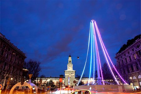 Piazza Castello at Christmas, Milan, Lombardy, Italy, Europe Stock Photo - Rights-Managed, Code: 841-05846658