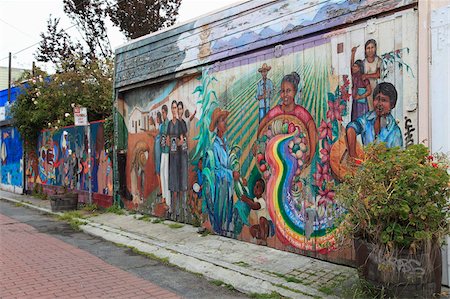 fresque - Peintures murales, Balmy Alley, Mission District, Mission, San Francisco, Californie, États-Unis d'Amérique, Amérique du Nord Photographie de stock - Rights-Managed, Code: 841-05846674
