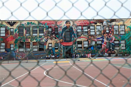 peinture murale - Mural, Cesar Chavez Elementary School, Mission District, Mission, San Francisco, California, United States of America, North America Foto de stock - Con derechos protegidos, Código: 841-05846677