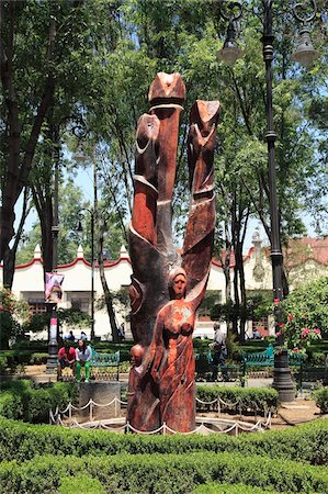 Plaza Hidalgo, Coyoacan, Mexico City, Mexico, North America Foto de stock - Con derechos protegidos, Código: 841-05846704
