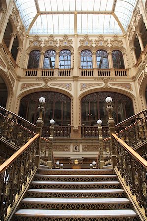 stairs and city - Palacio Postal (Post Office Palace), Historic Center, Mexico City, Mexico, North America Stock Photo - Rights-Managed, Code: 841-05846710