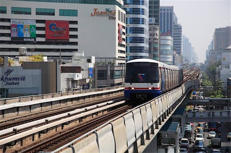 BTS Skytrain, Bangkok (Thaïlande), l'Asie du sud-est, Asie Photographie de stock - Rights-Managed, Code: 841-05846784