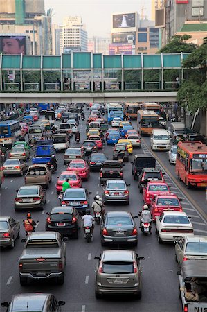 Traffic, Ratchaprasong shopping district, Bangkok, Thailand, Southeast Asia, Asia Stock Photo - Rights-Managed, Code: 841-05846783