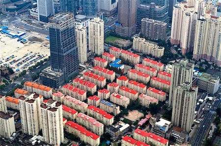 High view of urbanization development in Pudong, Shanghai, China, Asia Foto de stock - Con derechos protegidos, Código: 841-05846840