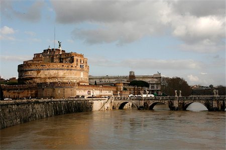 Castel Sant Angelo et du Tibre, Rome, Lazio, Italie, Europe Photographie de stock - Rights-Managed, Code: 841-05846868