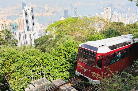 straßenbahn - Die Peak Tram Klettern Victoria Peak, Hong Kong, China, Asien Stockbilder - Lizenzpflichtiges, Bildnummer: 841-05846861