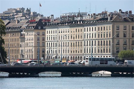 exterior building in switzerland - Mont Blanc Bridge, Geneva, Switzerland, Europe Stock Photo - Rights-Managed, Code: 841-05846945