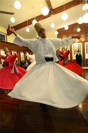 Whirling dervish performance in Silvrikapi Meylana cultural center, Istanbul, Turkey, Europe Stock Photo - Rights-Managed, Code: 841-05846940