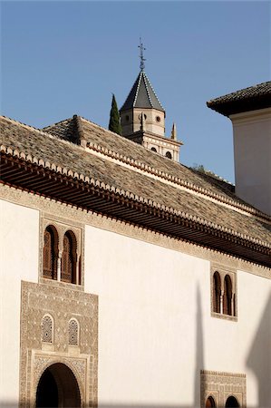 Patio de Arrayanes, Palacio de Comares, Nasrid Palaces, Alhambra, UNESCO World Heritage Site, Granada, Andalucia, Spain, Europe Foto de stock - Con derechos protegidos, Código: 841-05847011