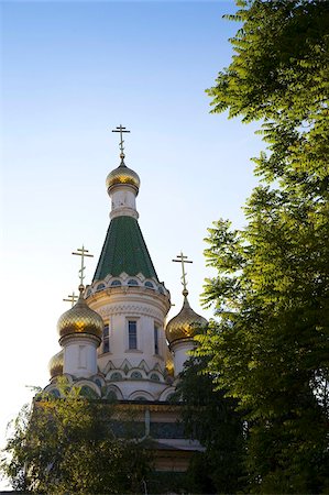 Gilded domes, Church of St. Nicholas the Miracle Maker (The Russian Church), Sofia, Bulgaria, Europe Stock Photo - Rights-Managed, Code: 841-05847067