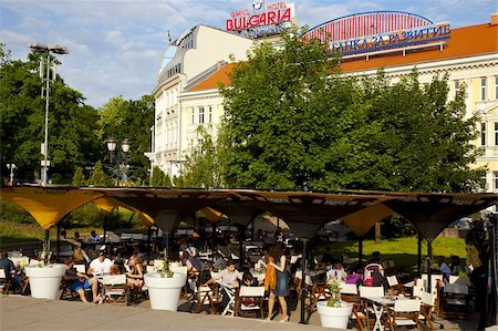 Outdoor restaurant in front of Grand Hotel, City Park, Sofia, Bulgaria, Europe Stock Photo - Rights-Managed, Code: 841-05847063