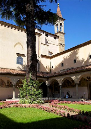 simsearch:841-05784053,k - Ancient cedar tree in the Sant'Antonino Cloister, by Michelozzo, Convent of San Marco, Florence, UNESCO World Heritage Site, Tuscany, Italy, Europe Stock Photo - Rights-Managed, Code: 841-05847386