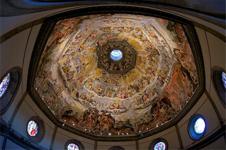 Last Judgement frescoes of the dome of Brunelleschi, by Vasari and Zuccari, Florence, UNESCO World Heritage Site, Tuscany, Italy, Europe Stock Photo - Rights-Managed, Code: 841-05847417